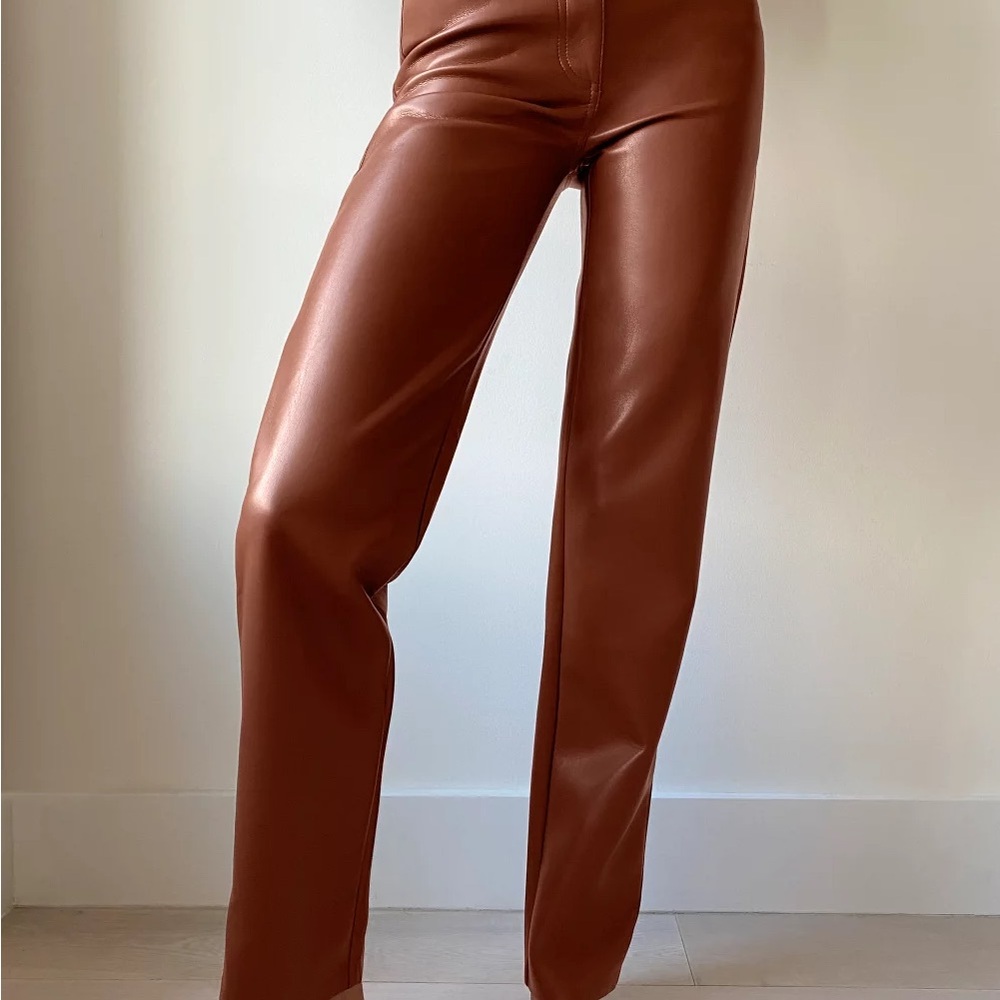 NWT Wilfred Patina Brown Vegan Leather Melina Pant